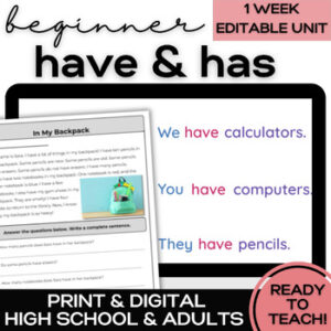 have and has cover for Everything for ELL