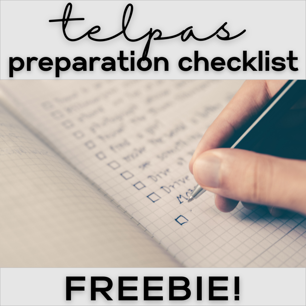 Tips FOR GROWTH: TELPAS FOR High School EBS 1 a hand marking off a box on a checklist