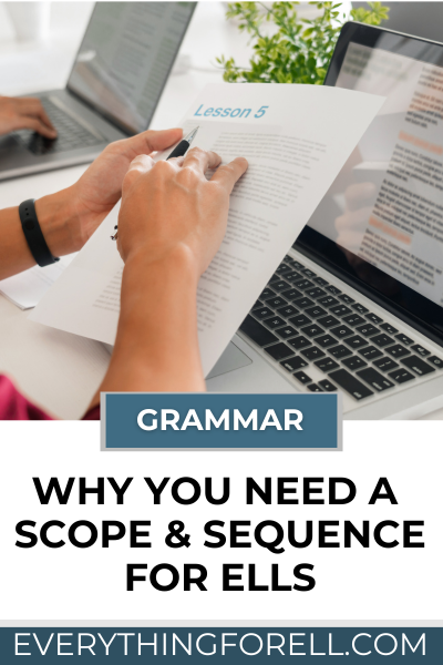 English language development, scope and sequence, ESL planning