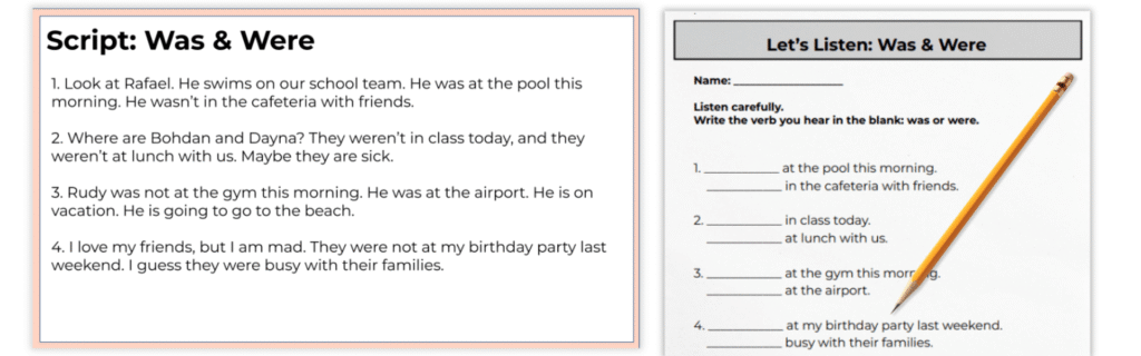 3 Reasons Quick Scripts Are My FAVORITE Activity for ELL Listening 1 ell listening activity