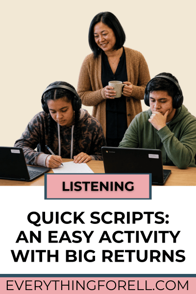 Everything for ELL 4 listening activity ell esl