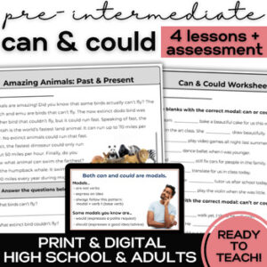 Everything for ELL 13 ESL Modal Can and Could- Activities