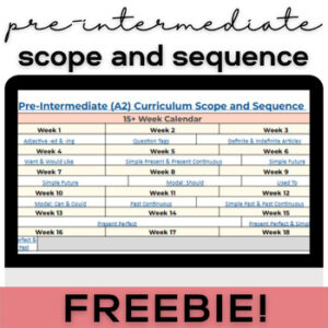 ESL Pre-Intermediate (A2) Curriculum Scope & Sequence or Course Pacing Guide-1