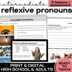ESL Reflexive Pronouns - Lessons & Activities for High School and Adults ELL-1