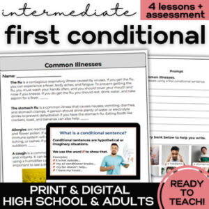 Everything for ELL 17 ESL First Conditional - Lessons & Activities for High School and Adults ELL MLL-1