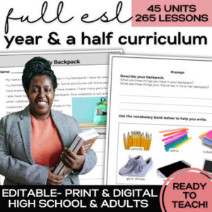 ESL Full Year Course & Curriculum- High School & Adult ELL