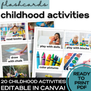 ESL Childhood Activities Flash Cards- Vocabulary for High School & Adult ELLs-1