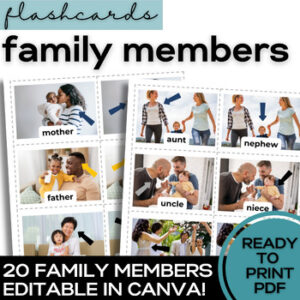 ESL Family Members Flash Cards- Vocabulary for High School & Adult Beginner ELLs-1