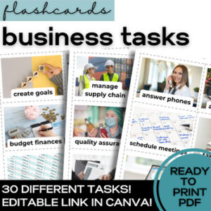 ESL Business Tasks & Roles Flash Cards- Vocabulary for High School & Adult ELL-1