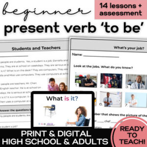 ESL Verb To Be- Unit Lessons & Activities for Newcomer High School & Adults-1