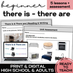 ESL There is & There are - Activities for High School Newcomer Beginner ELL-1