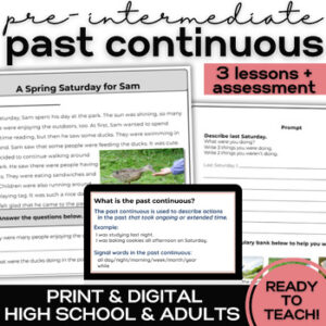 ESL Past Continuous-  Lessons & Grammar Activities for High School & Adult ELLs-1