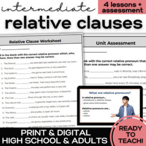 ESL Relative Pronouns & Clauses- Lessons