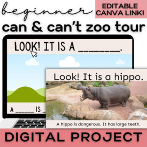 ESL Can & Can't Digital & Print Zoo Project- Beginner Newcomer High School Adult-1
