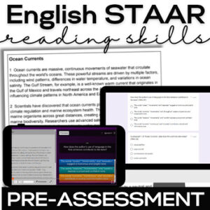STAAR EOC English 1 & English 2- Print & Digital Pre-Assessment for Reading TEKS-1