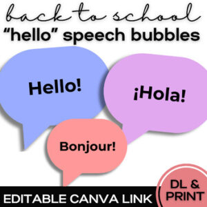 Hello Speech Bubbles in 20 World Languages: ESL Classroom Decor-1