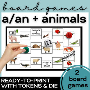 ESL Animal Vocabulary Board Games- High School & Adult ELL
