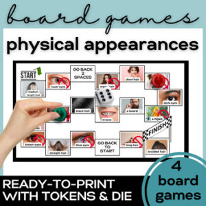 ESL Appearances Vocabulary Board Games- High School & Adult ELL