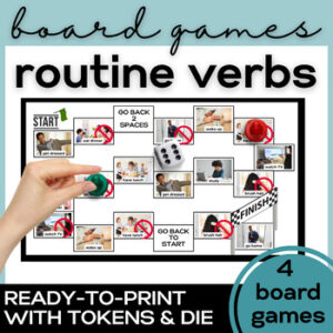 ESL Routine Verbs Vocabulary Board Games- High School & Adult ELL