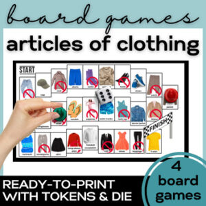 ESL Clothing Vocabulary Board Games- High School & Adult ELL