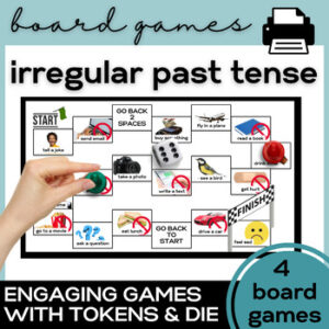 ESL Irregular Past Tense Grammar Board Games- High School & Adult ELL Vocabulary-1