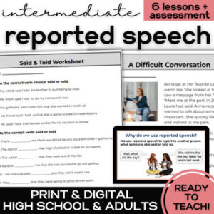 ESL Reported Speech - Unit with Lessons & Activities for High School & Adult ELL-1