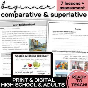 ESL Comparative & Superlative Adjectives- Lessons & Activities for High School-1