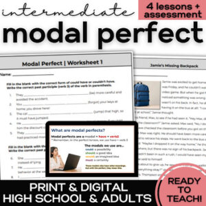 ESL Modal Perfect- Unit w/ Lessons & Activities for High School & Adult ELL-1