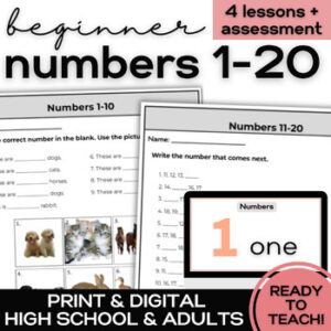 ESL Numbers 1-20- Lessons