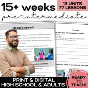 ESL Pre-Intermediate Curriculum for High School & Adults- Units & Activities-1