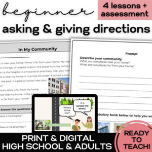 ESL Asking & Giving Directions- Lessons & Activities for Newcomer High School-1